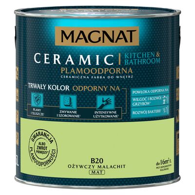Farba ceramiczna MAGNAT KitchenBathroom ożywczy malachit B20 2,5 l