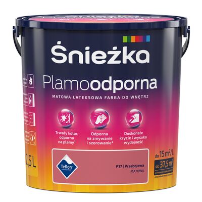 Farba lateksowa Plamoodporna przebojowa P17 2,5 l Śnieżka