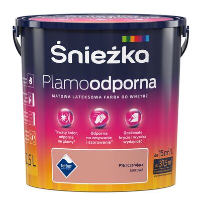 Farba lateksowa Plamoodporna czarująca P16 2,5 l Śnieżka