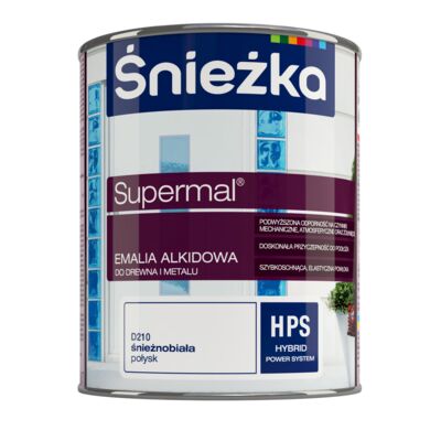 Farba emaliowa Supermal alkidowy biała połysk 0,75 l Śnieżka