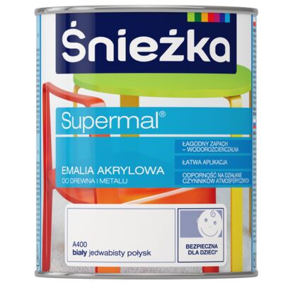 Farba emaliowa Supermal akrylowy biały 0,4 l Śnieżka