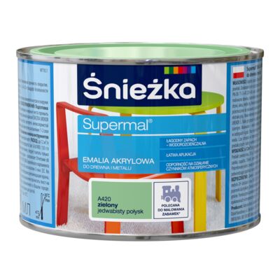 Farba emaliowa Supermal akrylowy zielony 0,4 l Śnieżka
