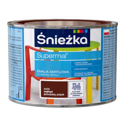 Farba emaliowa Supermal akrylowy mahoń 0,4 l Śnieżka