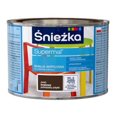 Farba emaliowa Supermal akrylowy brąz 0,4 l Śnieżka
