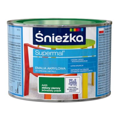 Farba emaliowa Supermal akrylowy zielony ciemny 0,4 l Śnieżka