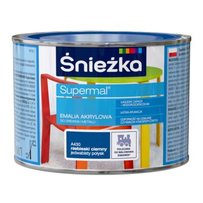 Farba emaliowa Supermal akrylowy niebieski ciemny 0,4 l Śnieżka