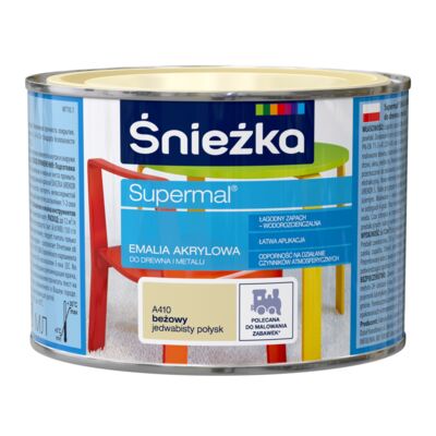 Farba emaliowa Supermal akrylowy beżowy 0,4 l Śnieżka