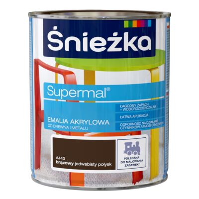 Farba emaliowa Supermal akrylowy brąz 0,8 l Śnieżka