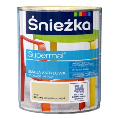 Farba emaliowa Supermal akrylowy bezowy 0,8 l Śnieżka