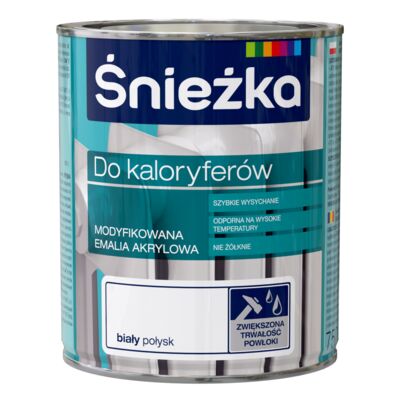 Farba emaliowa do kaloryferów biały 750 ml Śnieżka
