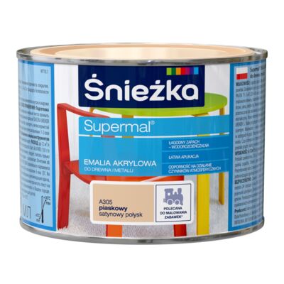 Farba emaliowa Supermal akrylowy A305 piaskowy SAT 0,4 l Śnieżka
