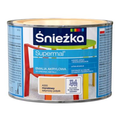 Farba emaliowa Supermal akrylowy A355 morelowy SAT 0,4 l Śnieżka