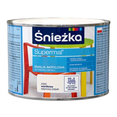 Farba emaliowa Supermal akrylowy A350 waniliowy SAT 0,4 l Śnieżka