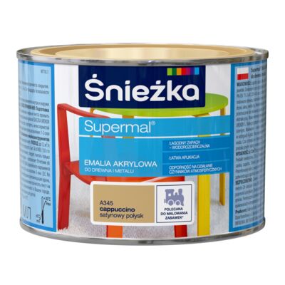 Farba emaliowa Supermal akrylowy A345 cappuccino SAT 0,4 l Śnieżka