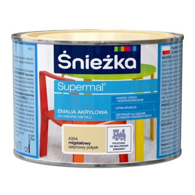 Farba emaliowa Supermal akrylowy A354 migdałowy SAT 0,4 l Śnieżka