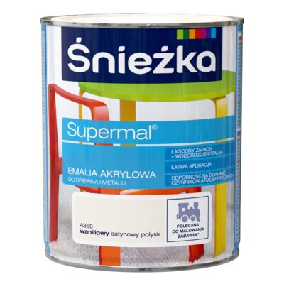 Farba emaliowa Supermal akrylowy A350 waniliowy SAT 0,8 l Śnieżka