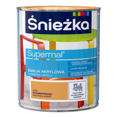 Farba emaliowa Supermal akrylowy A315 brzoskwiniowy SAT 0,8 l Śnieżka