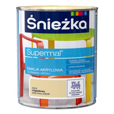 Farba emaliowa Supermal akrylowy A354 migdałowy SAT 0,8 l Śnieżka