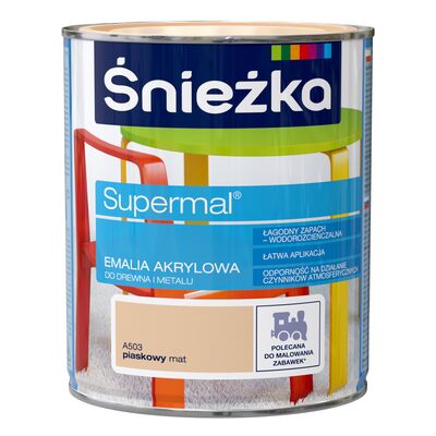 Farba emaliowa Supermal akrylowy A503 piaskowy MAT 0,4 l Śnieżka