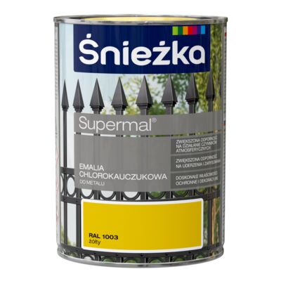 Emalia chlorokauczukowa Supermal żółty 900 ml Śnieżka