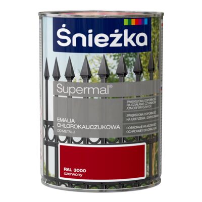 Emalia chlorokauczukowa Supermal czerwona 900 ml Śnieżka