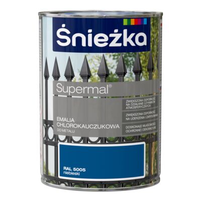 Emalia chlorokauczukowa Supermal niebieska 900 ml Śnieżka