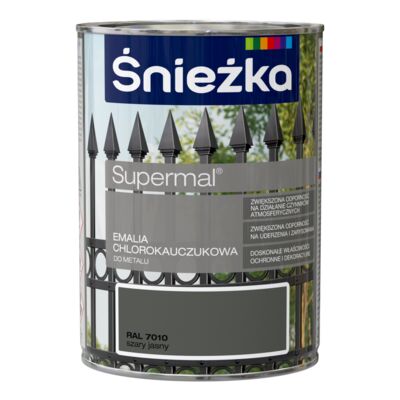 Emalia chlorokauczukowa Supermal szary jasny 900 ml Śnieżka
