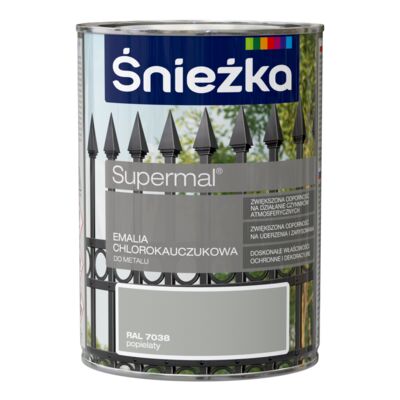 Emalia chlorokauczukowa Supermal popielata 900 ml Śnieżka