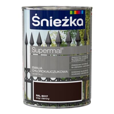 Emalia chlorokauczukowa Supermal brąz ciemny 900 ml Śnieżka