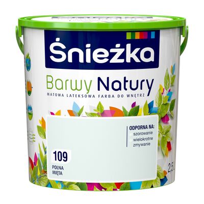 Farba lateksowa Barwy Natury polna mięta 109 2,5 l Śnieżka