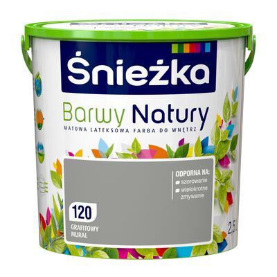 Farba lateksowa Barwy Natury grafitowy mural 120 2,5 l Śnieżka
