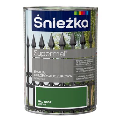 Emalia chlorokauczukowa Supermal zielona 900 ml Śnieżka