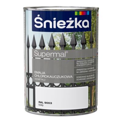 Emalia chlorokauczukowa Supermal biała 900 ml Śnieżka