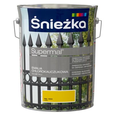 Emalia chlorokauczukowa Supermal żółty 5 l Śnieżka