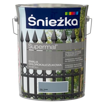 Emalia chlorokauczukowa Supermal stalowy 5 l Śnieżka