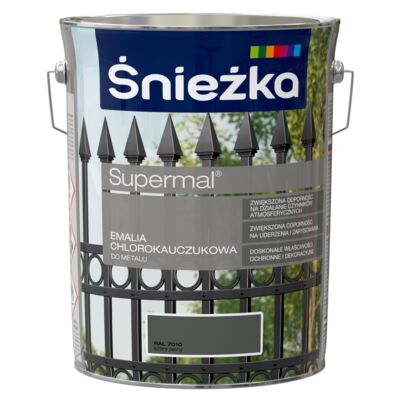 Emalia chlorokauczukowa Supermal szary jasny 5 l Śnieżka