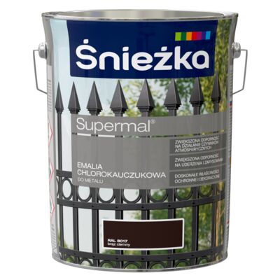 Emalia chlorokauczukowa Supermal brąz ciemny 5 l Śnieżka