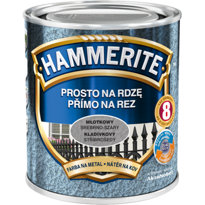 Farba Prosto Na Rdzę Srebrno-Szary Młotkowy 0,25 l Hammerite