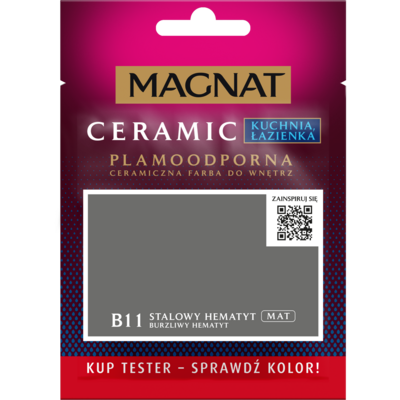 Farba ceramiczna MAGNAT KitchenBathroom TESTER burzliwy hematyt B11 30 ml