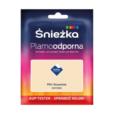 Farba lateksowa Plamoodporna  TESTER oczywista P04 30 ml Śnieżka
