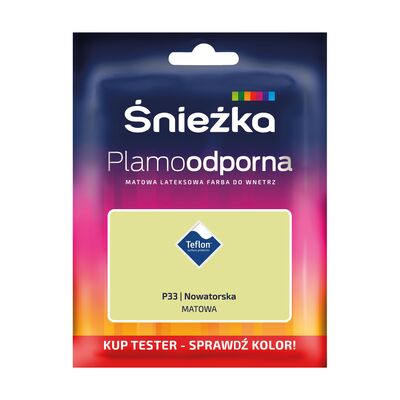 Farba lateksowa Plamoodporna  TESTER nowatorska P33 30 ml Śnieżka