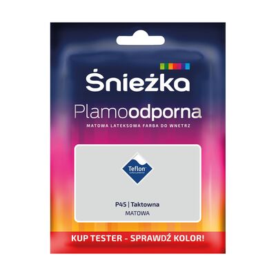 Farba lateksowa Plamoodporna  TESTER taktowna P45 30 ml Śnieżka