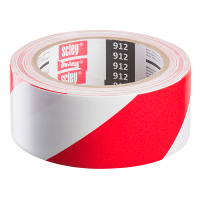 Taśma ostrzegawcza 912, 48 mm x 33 m biało-czerwona SCLEY