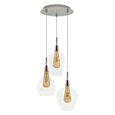 Lampa wisząca IL MIO DYSON MD15002028-3D transparentny/złoty