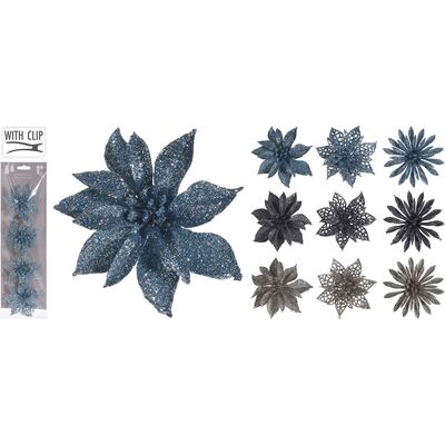 Kwiat na klipsie 8 cm 4 sztuki mix