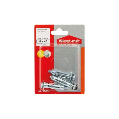 Kołek stalowy typu "molly" M6 x 45 Wkręt-met
