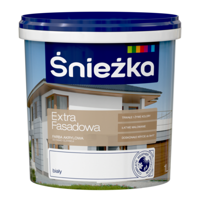 Farba Extra Fasadowa biały 1 l Śnieżka
