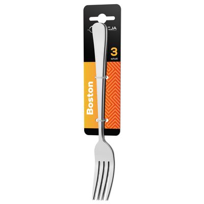 Widelec BOSTON 3 sztuki metal srebrny