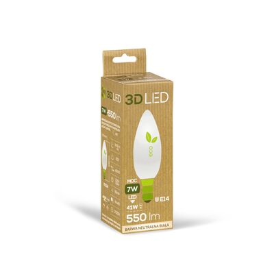 Żarówka ledowa 3LED świeczka E-14 7W barwa neutralna