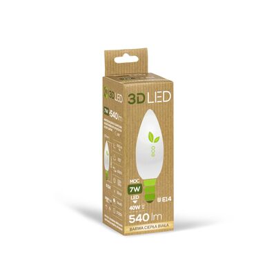 Żarówka ledowa 3LED świeczka E-14 7W barwa ciepła